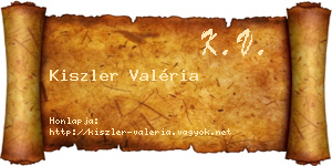 Kiszler Valéria névjegykártya