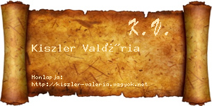 Kiszler Valéria névjegykártya