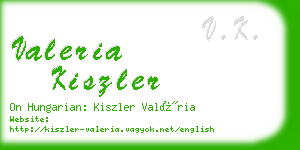 valeria kiszler business card